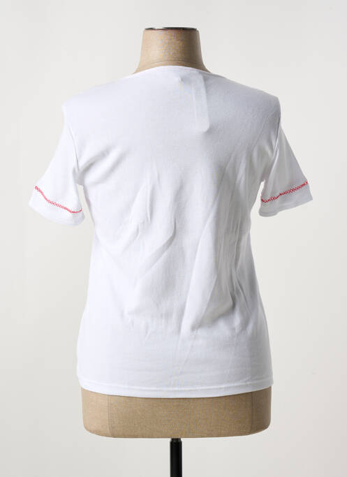 T-shirt stretch manches courtes blanc CLAUDE DE SAIVRE femme