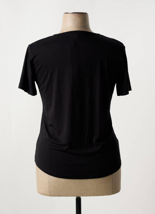 T-shirt col v manches courtes noir CLAUDE DE SAIVRE femme