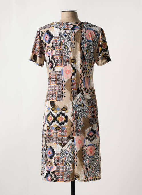 Robe mi-longue marron GEVANA pour femme