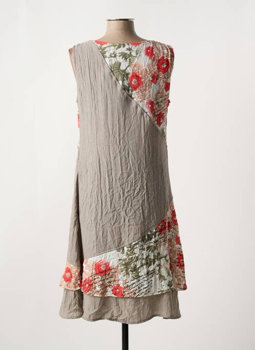 Robe mi-longue marron MASSY pour femme