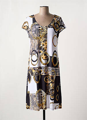 Robe mi-longue manches courtes manches courtes noir MASQUENADA femme