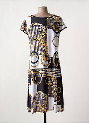 Robe mi-longue manches courtes manches courtes noir MASQUENADA femme