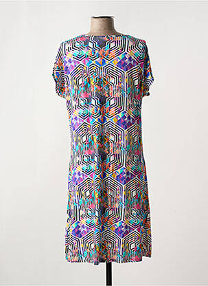 Robe mi-longue manches courtes manches courtes violet HAJO femme