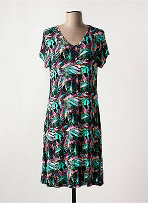 Robe mi-longue manches courtes manches courtes noir HAJO femme
