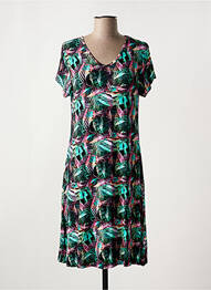 Robe mi-longue manches courtes manches courtes noir HAJO femme