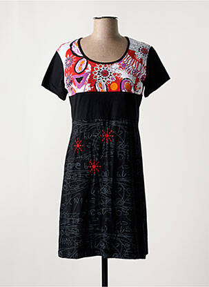 Robe courte manches courtes manches courtes noir QUATRE VINGT JOURS femme