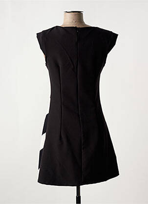 Robe courte fermeture zippée au dos manches courtes noir TRE SORELLE femme