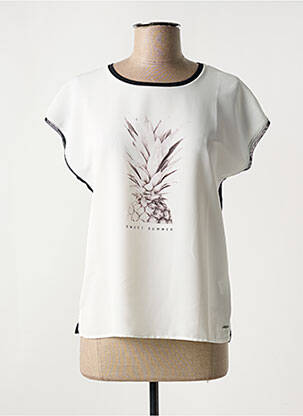 Top stretch manches courtes beige KANOPE femme