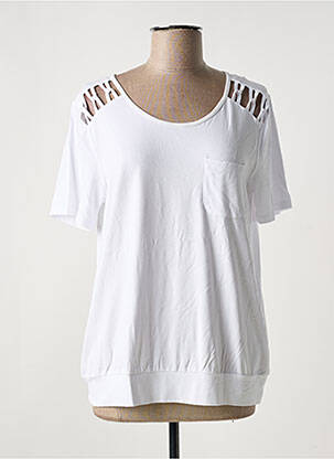T-shirt stretch manches courtes blanc 7 SEASONS femme