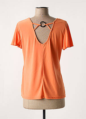 T-shirt col v manches courtes orange GENUINE femme