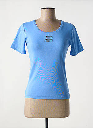 T-shirt sérigraphie avec strass manches courtes bleu ARMOR LUX femme