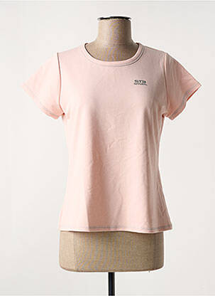 T-shirt sérigraphie manches courtes rose NATURAL STB femme