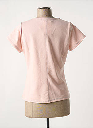 T-shirt sérigraphie manches courtes rose NATURAL STB femme