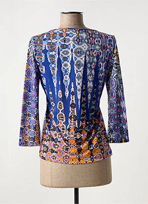 Top stretch manches 3/4 bleu FELINO femme