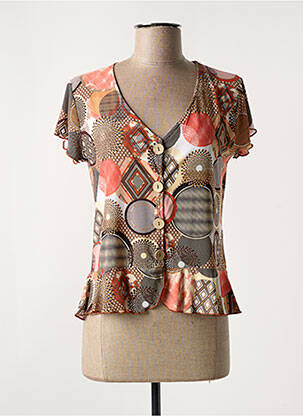 T-shirt imprimé fantaisie manches courtes orange GENUINE femme