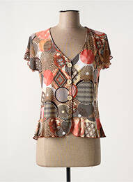 T-shirt imprimé fantaisie manches courtes orange GENUINE femme