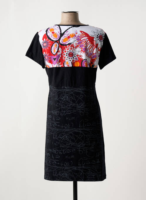 Robe courte manches courtes manches courtes noir QUATRE VINGT JOURS femme