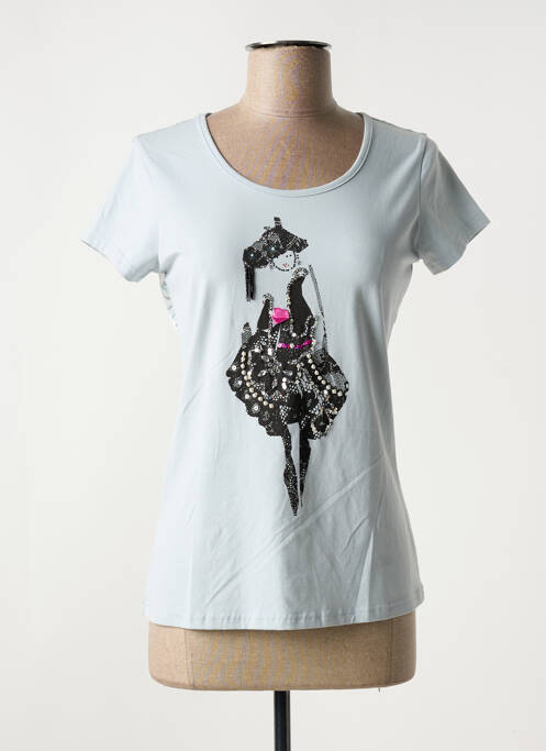 T-shirt bleu KY CREATION pour femme