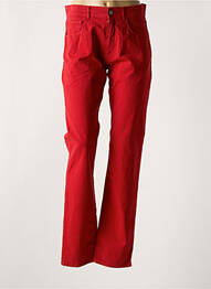 Pantalon droit stretch taille normale rouge LUCCHINI femme