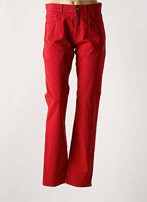 Pantalon droit stretch taille normale rouge LUCCHINI femme