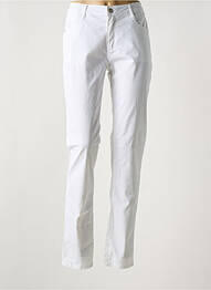 Pantalon slim tissage popeline taille normale blanc YOULINE femme