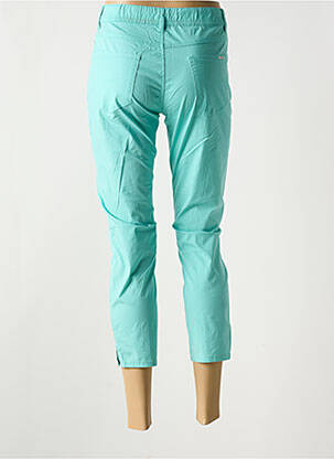Pantalon 7/8 tissage popeline taille normale bleu QUATRE VINGT JOURS femme