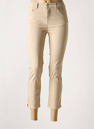 Pantalon 7/8 stretch taille normale beige CONCEPT K femme