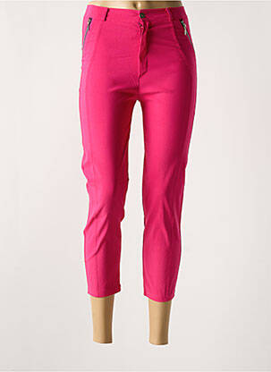 Pantalon 7/8 stretch taille normale rose CARLA D ANGELI femme