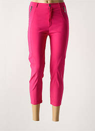 Pantalon 7/8 stretch taille normale rose CARLA D ANGELI femme