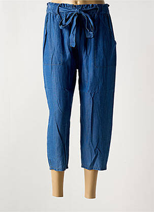 Pantalon 7/8 taille élastique taille normale bleu QUATRE VINGT JOURS femme