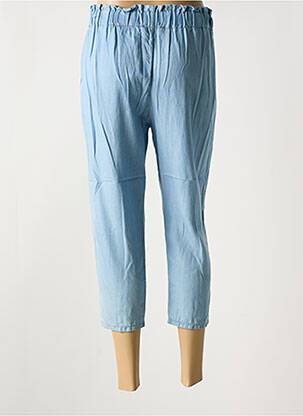 Pantalon 7/8 tissage popeline taille normale bleu clair QUATRE VINGT JOURS femme