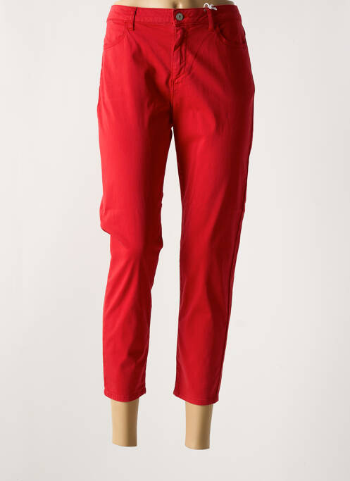 Pantalon 7/8 stretch taille normale rouge KANOPE femme