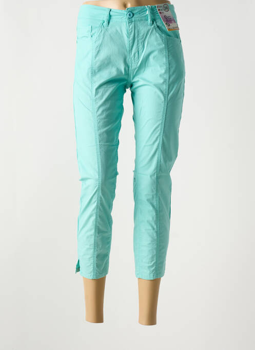 Pantalon 7/8 bleu QUATRE VINGT JOURS pour femme