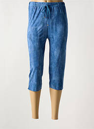 Pantacourt stretch taille normale bleu MASQUENADA femme