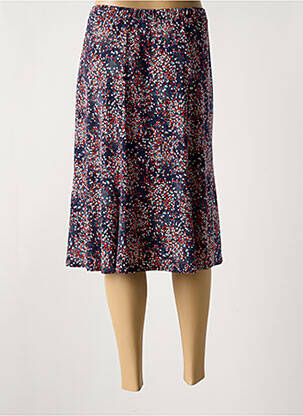 Jupe mi-longue stretch bleu GEVANA femme