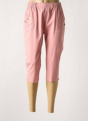 Pantacourt stretch taille normale rose PLURIELLES femme