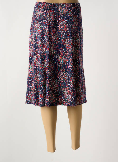Jupe mi-longue taille normale bleu GEVANA femme