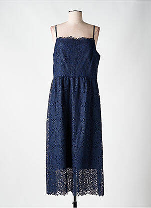 Robe longue coupe cintrée fines bretelles bleu RALPH LAUREN femme
