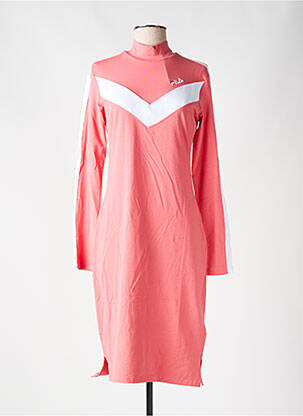 Robe mi-longue manches longues manches longues rose FILA femme