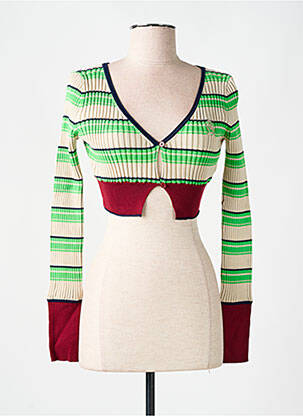 Gilet manches longues stretch vert TOMMY HILFIGER femme