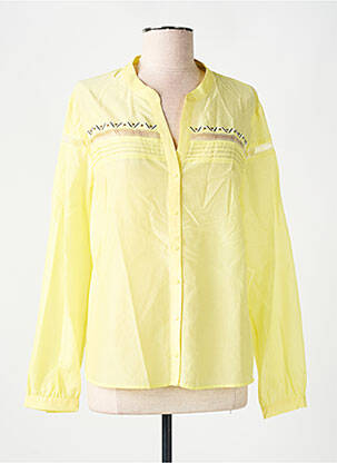 Chemisier coupe cintrée manches longues jaune ONE STEP femme