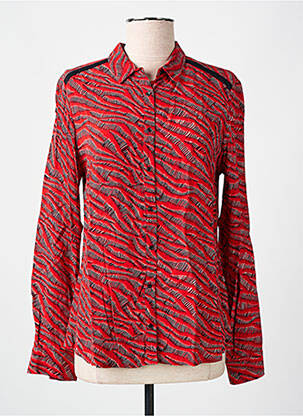 Chemisier coupe cintrée manches longues rouge ONE STEP femme
