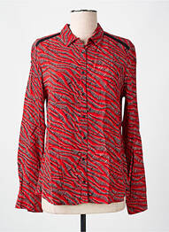 Chemisier coupe cintrée manches longues rouge ONE STEP femme