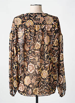 Blouse légère et transparente manches longues noir IKKS femme