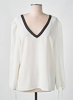 Blouse manches longues manches longues blanc IKKS femme