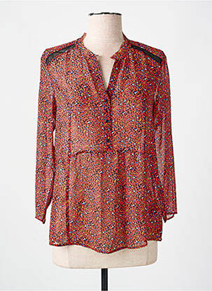 Blouse légère et transparente manches 3/4 rouge IKKS femme