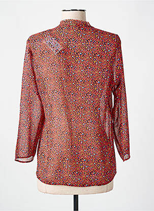 Blouse légère et transparente manches 3/4 rouge IKKS femme