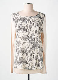 T-shirt manches longues manches longues beige LA FÉE ATELIER BY LA FÉE MARABOUTÉE femme