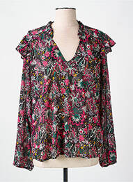Blouse légère et transparente manches longues noir IKKS femme
