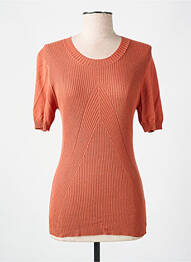 Pull stretch manches courtes orange WOLFORD femme